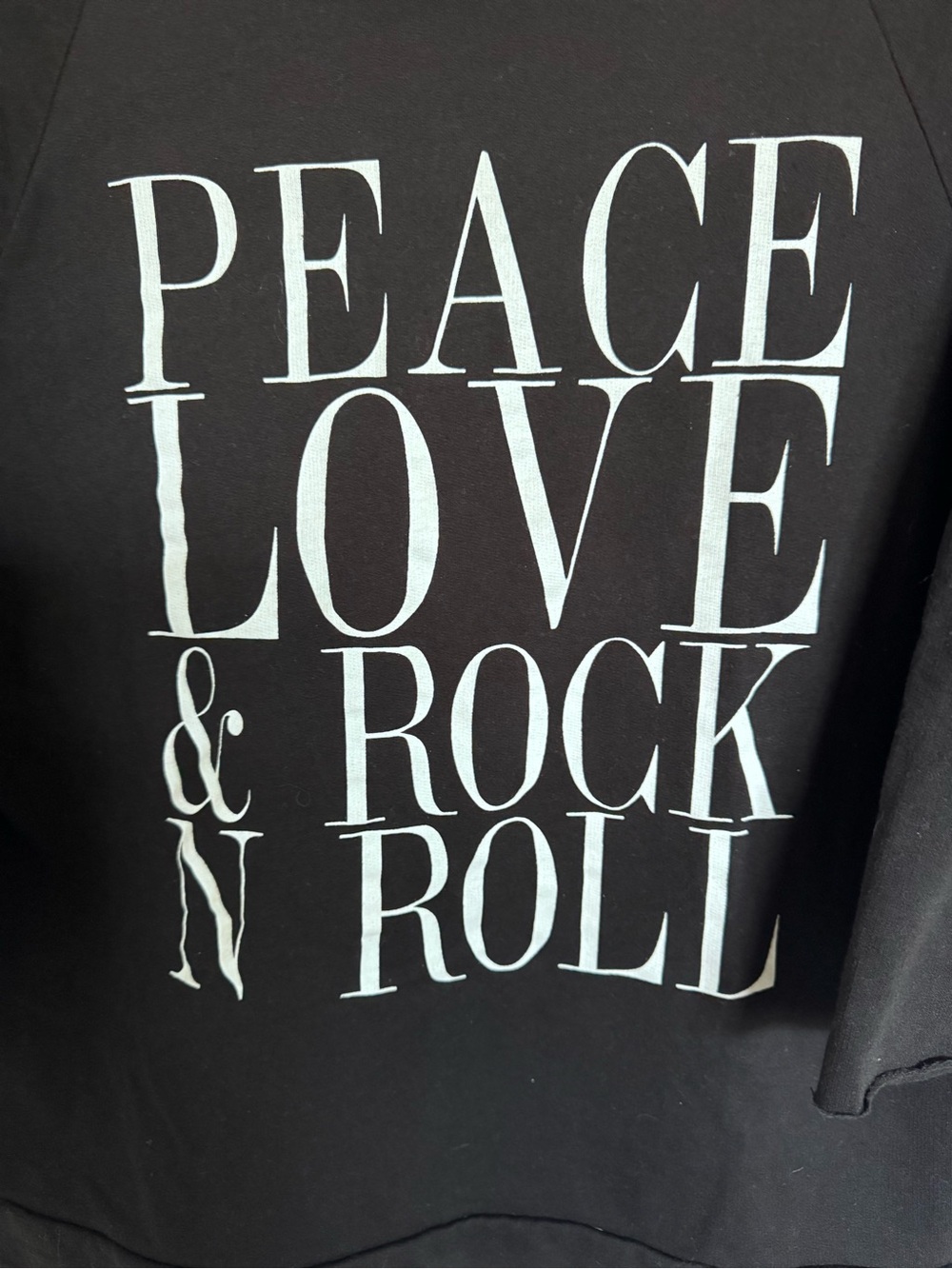 Peace Love & Rock 'N' Roll Short Sleeve Tee - Black SZ Large